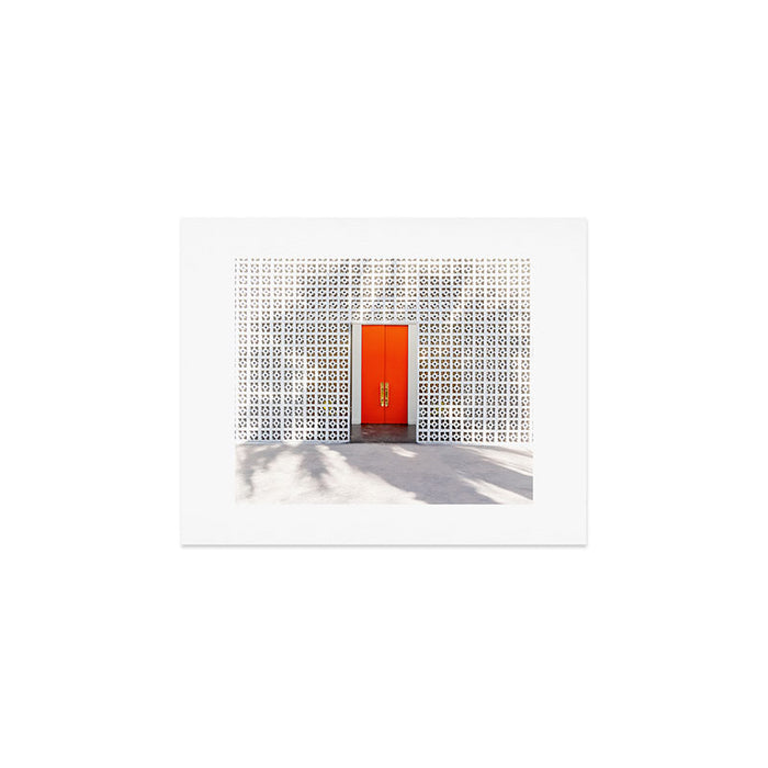 Parker Palm Springs Orange Doors with Palm Tree Shadow Art Print Gallery Image 1
