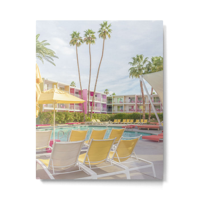 Poolside at the Saguaro Hotel Panorama - Palm Springs, California Metal Print Gallery Image 1