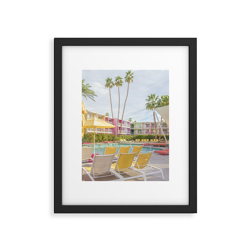 Poolside at the Saguaro Hotel Panorama - Palm Springs, California Framed Art Print Gallery Image 5