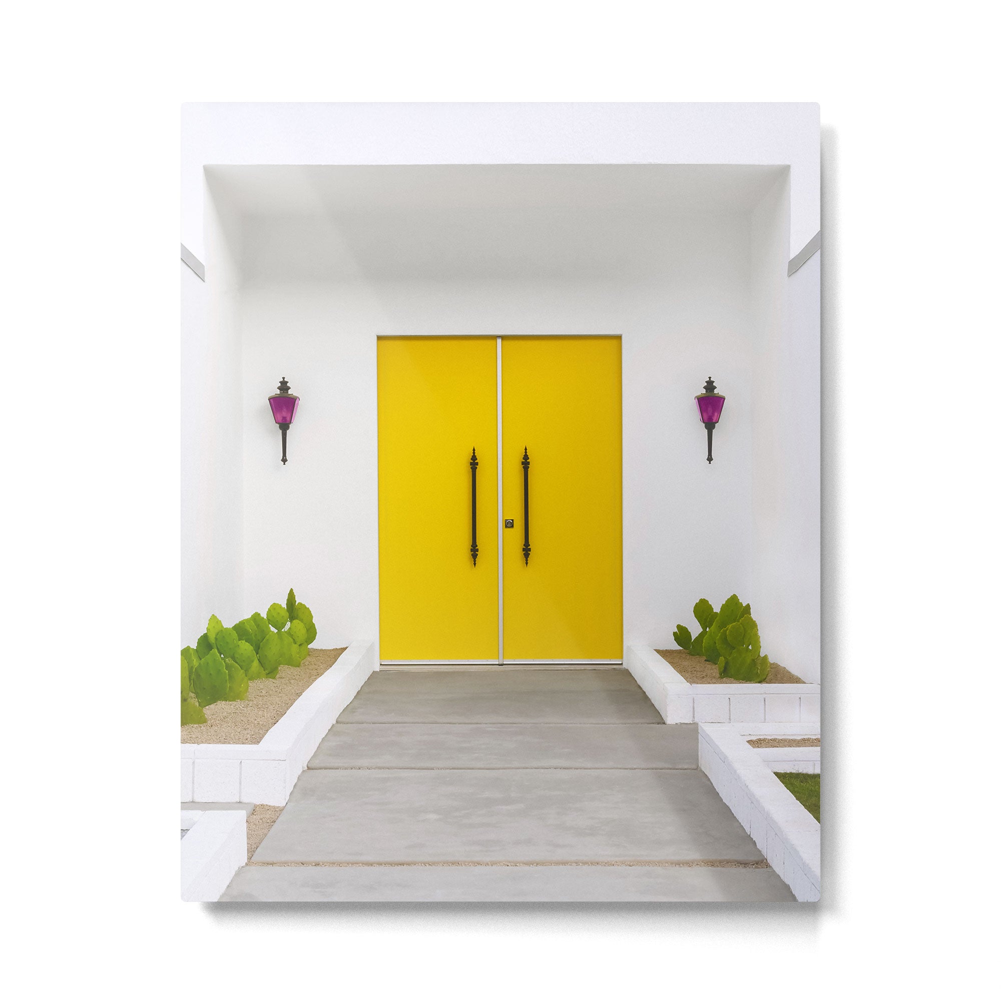 Yellow Doors on a Mid-Century Modern Home - Palm Springs Metal Print Gallery Image 4