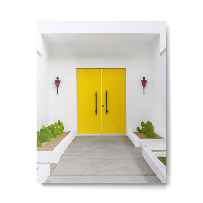 Yellow Doors on a Mid-Century Modern Home - Palm Springs Metal Print Gallery Image 1