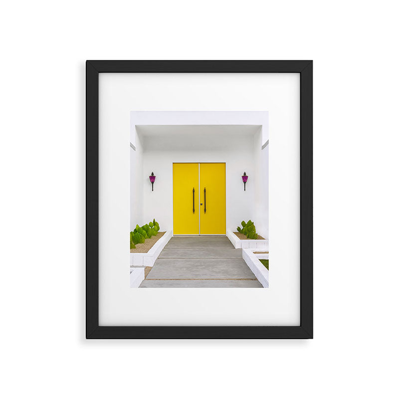 Yellow Doors on a Mid-Century Modern Home - Palm Springs Framed Art Print Gallery Image 5