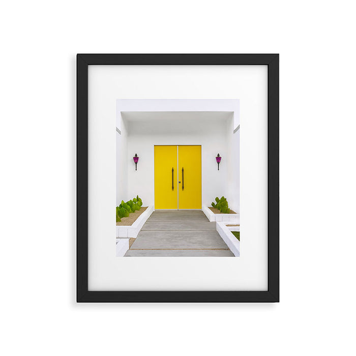 Yellow Doors on a Mid-Century Modern Home - Palm Springs Framed Art Print Gallery Image 1