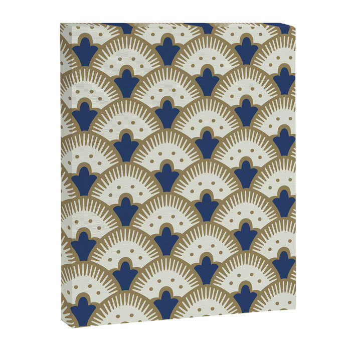 Art Deco Fan Pattern Blue and Gold Canvas Print Gallery Image 1