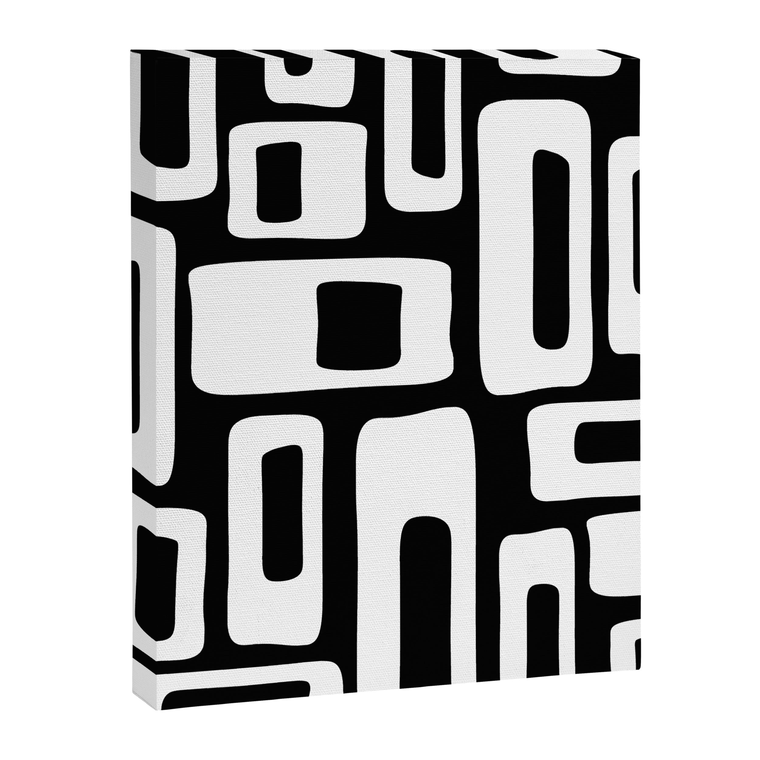 Black and White Mid Century Modern Abstract Pattern 335 Canvas Print Gallery Image 8