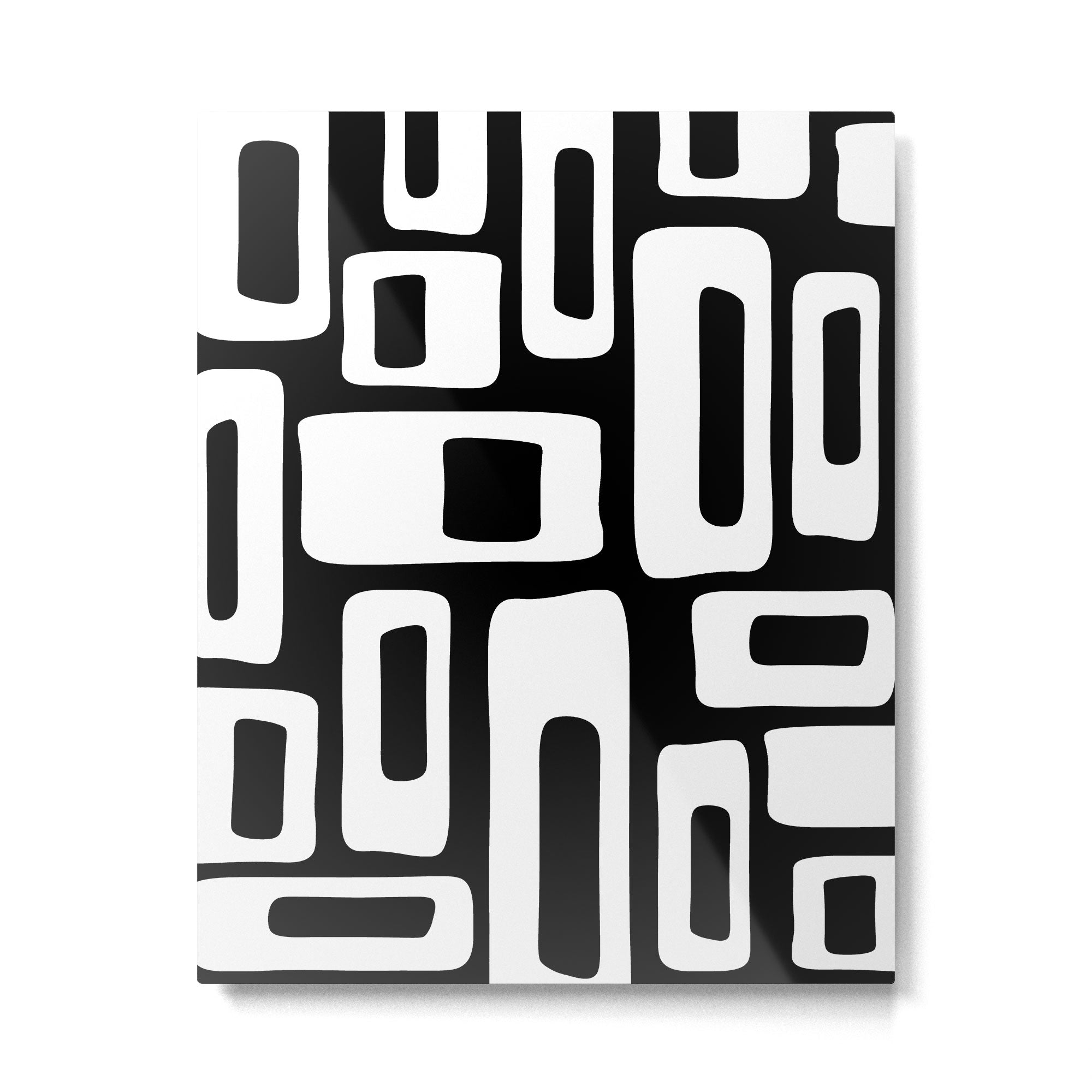 Black and White Mid Century Modern Abstract Pattern 335 Metal Print Gallery Image 6