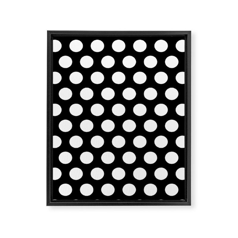 Black and White Polka Dots 772 Framed Canvas Print Gallery Image 8