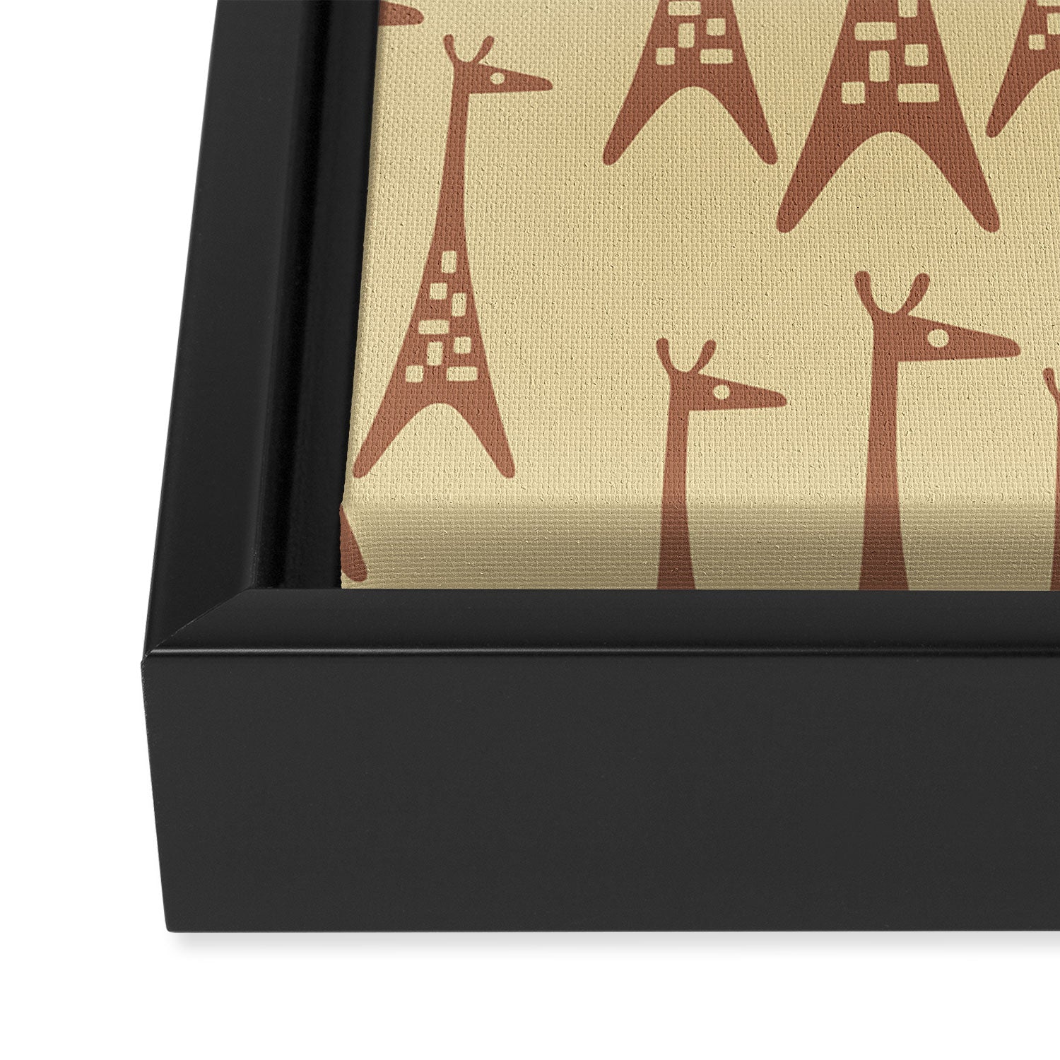 Brown and Tan Giraffe Framed Canvas Print Gallery Image 3