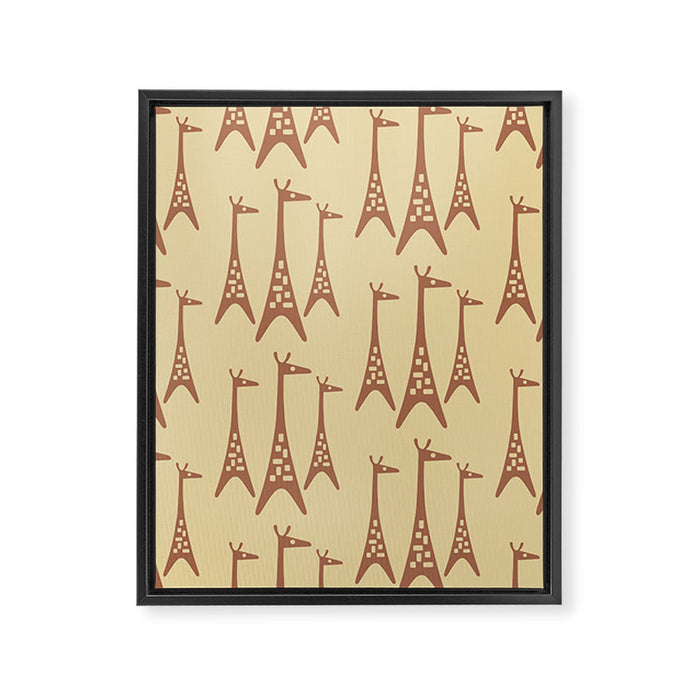 Brown and Tan Giraffe Framed Canvas Print Gallery Image 1
