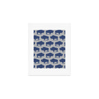 Buffalo Bison Pattern Blue and Gray Art Print Gallery Image 1