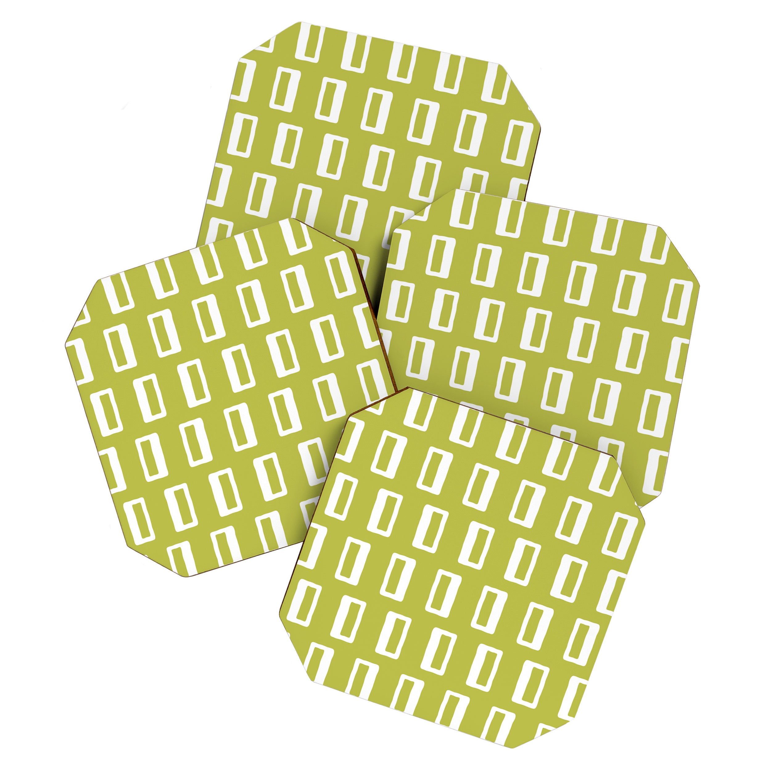 Chad Pattern Chartreuse 22 Coaster Gallery Image 1