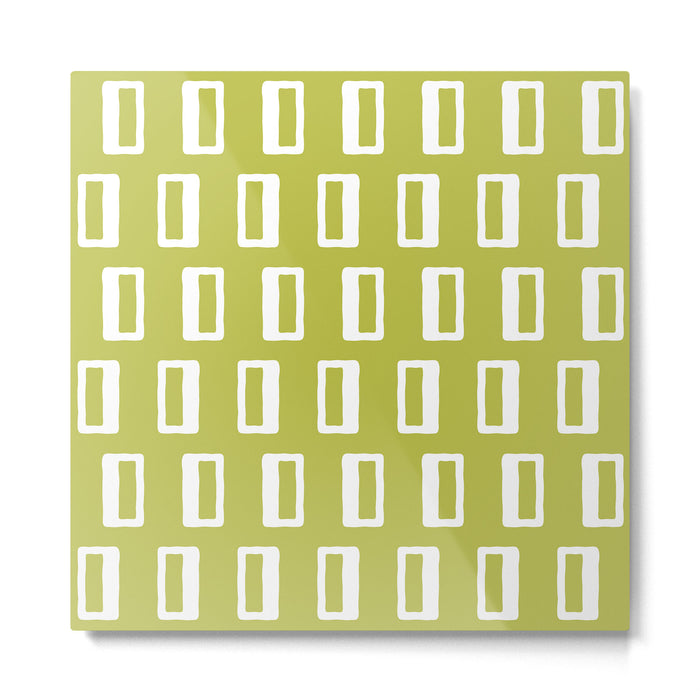 Chad Pattern Chartreuse 22 Metal Print Gallery Image 1