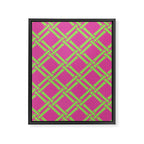 Classic Bamboo Trellis Pattern 240 Hot Pink and Chartreuse Framed Canvas Print Gallery Image 8