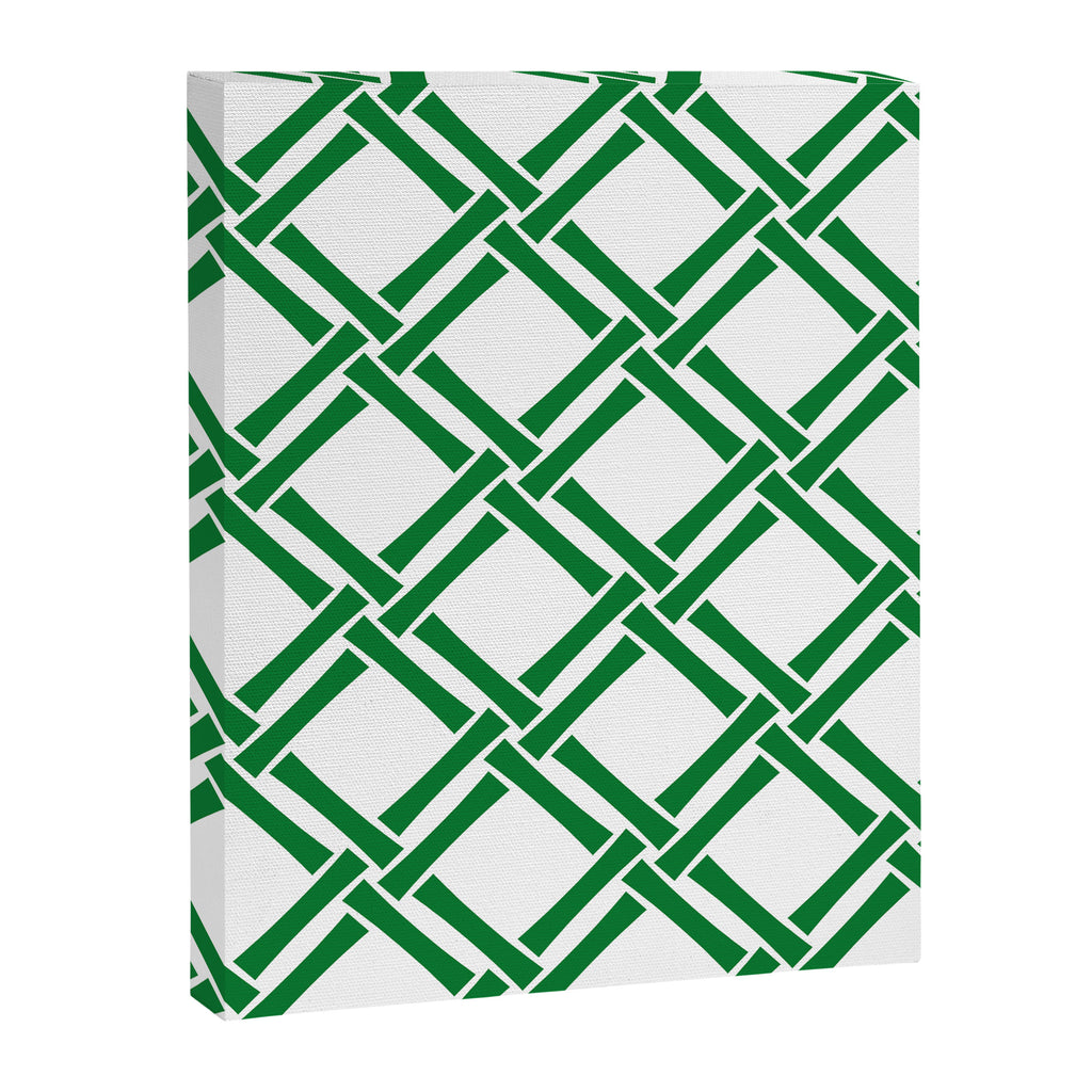 Classic Bamboo Trellis Pattern 231 Green Canvas Print Gallery Image 8