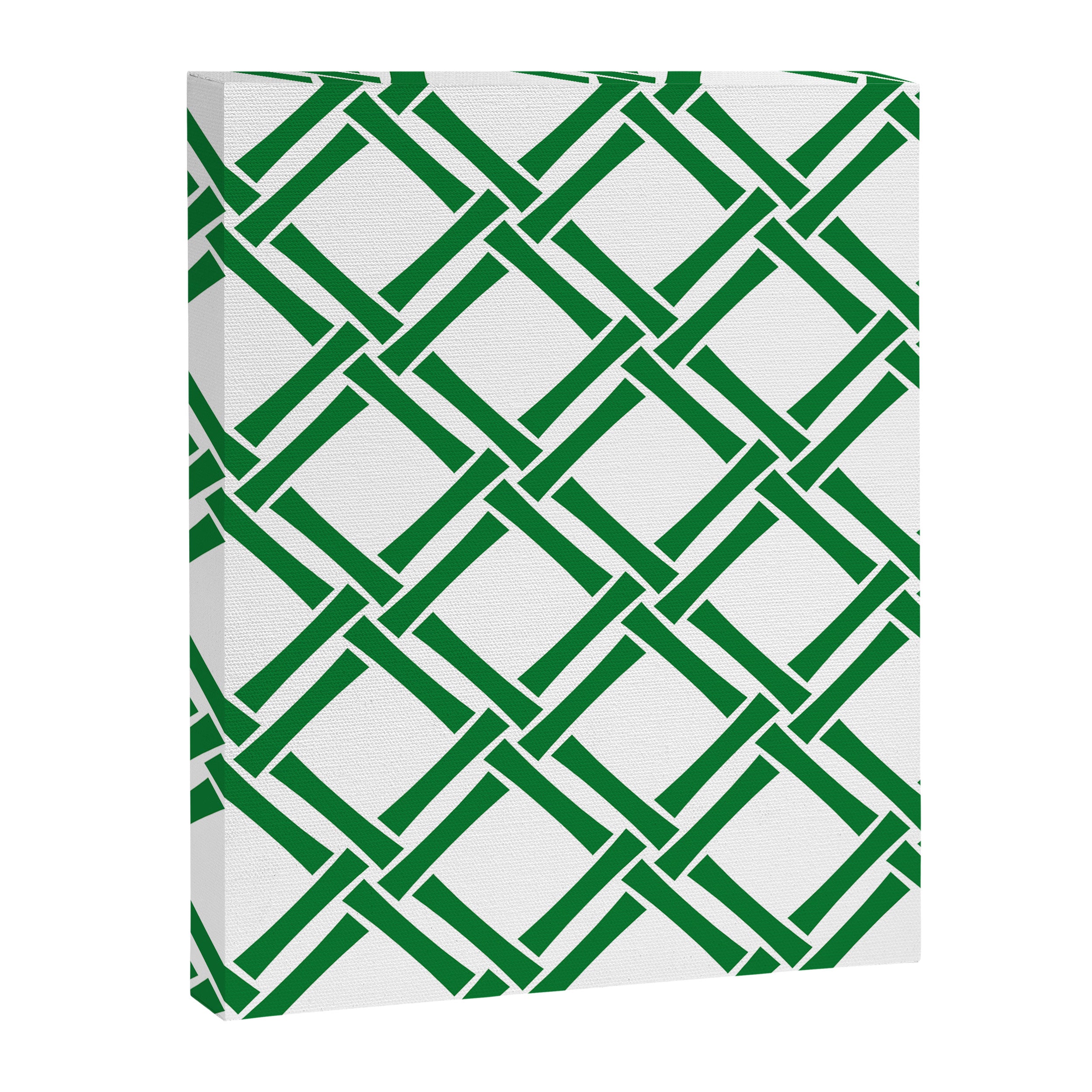 Classic Bamboo Trellis Pattern 231 Green Canvas Print Gallery Image 8
