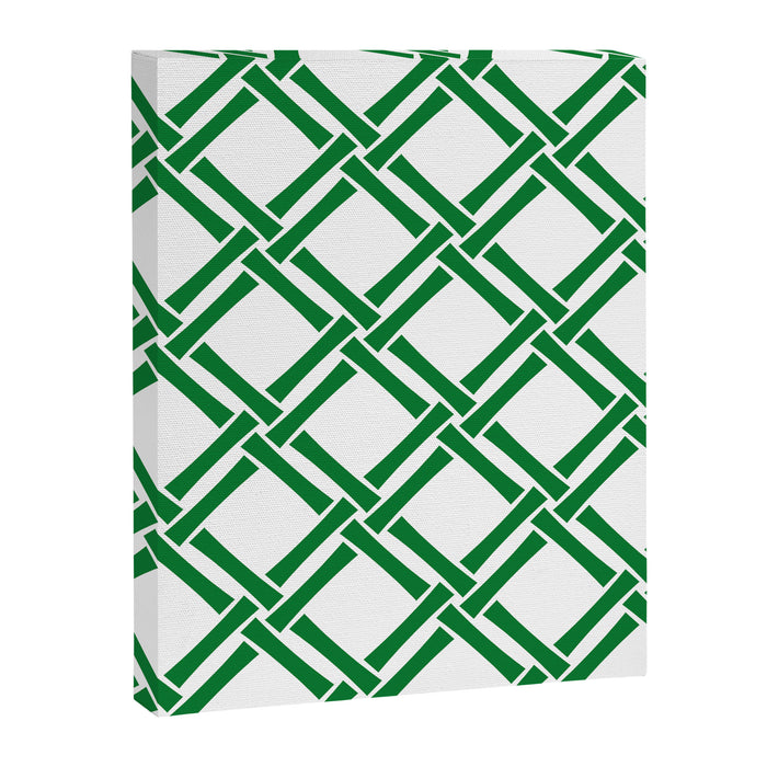 Classic Bamboo Trellis Pattern 231 Green Canvas Print Gallery Image 1