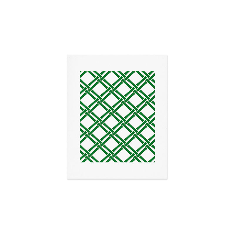 Classic Bamboo Trellis Pattern 231 Green Art Print Gallery Image 1