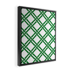 Classic Bamboo Trellis Pattern 231 Green Framed Canvas Print Gallery Image 2