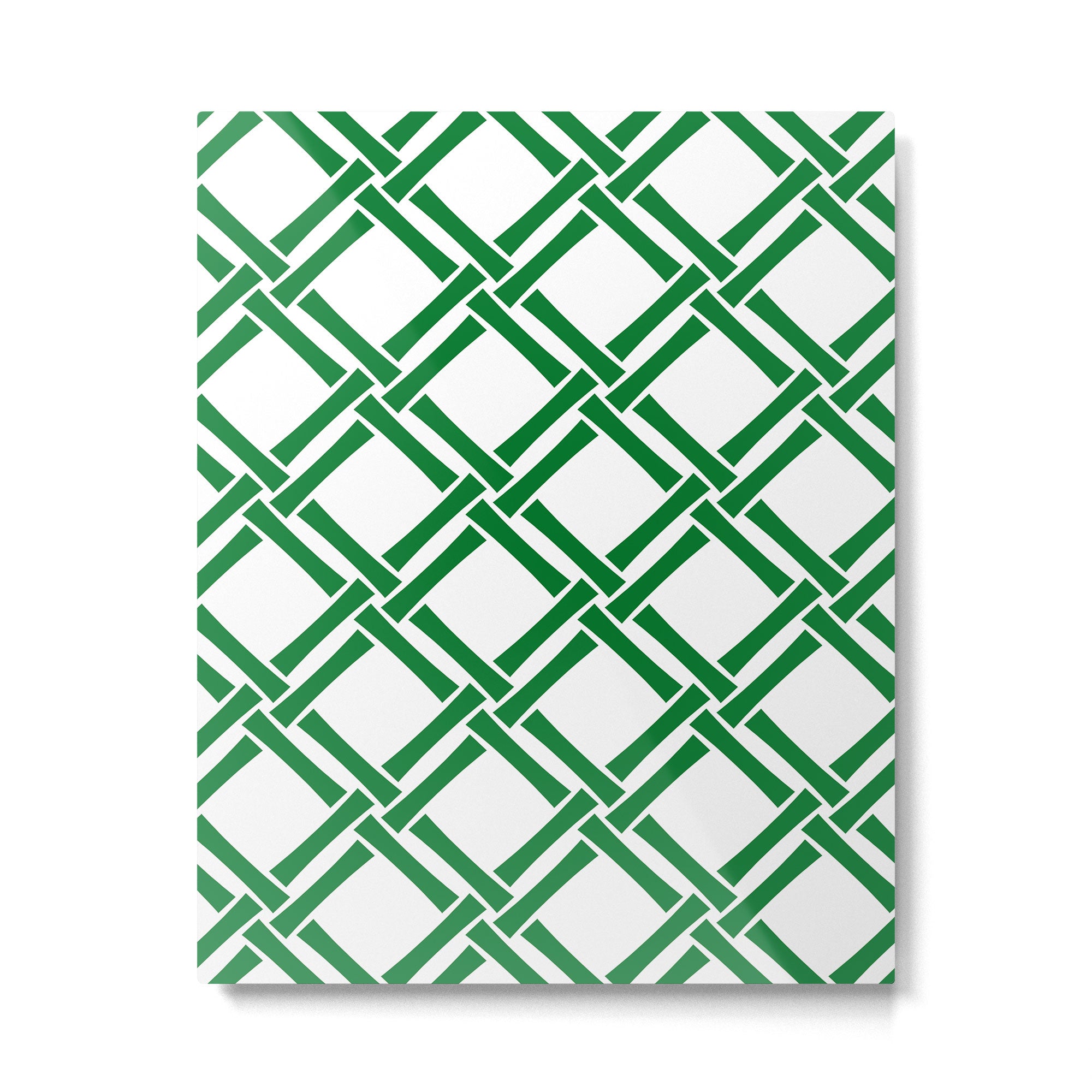 Classic Bamboo Trellis Pattern 231 Green Metal Print Gallery Image 6