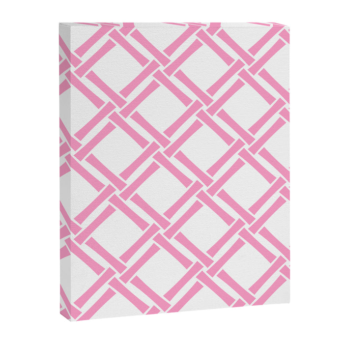 Classic Bamboo Trellis Pattern 291 Pink Canvas Print Gallery Image 1