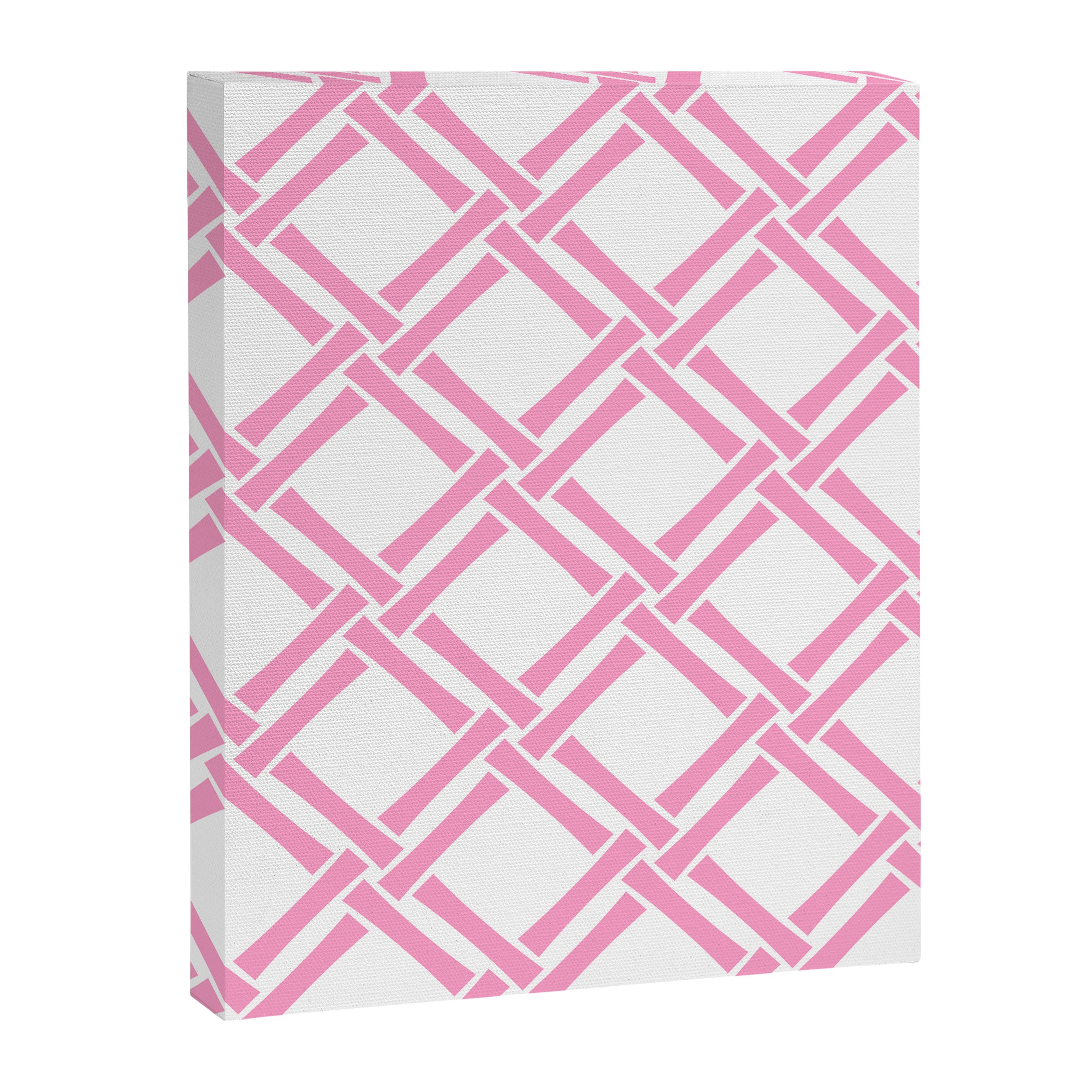 Classic Bamboo Trellis Pattern 291 Pink Canvas Print Gallery Image 8