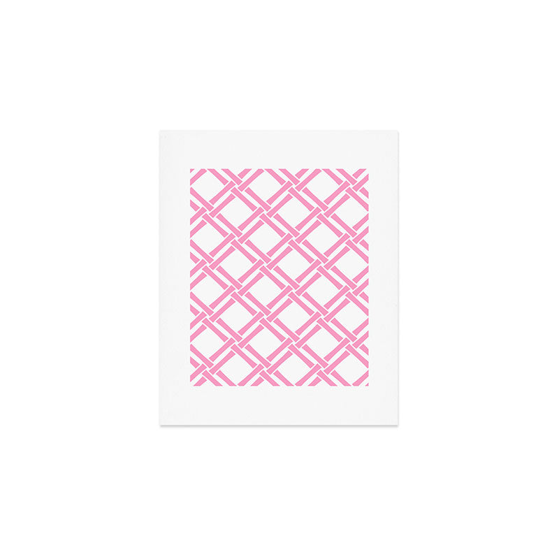 Classic Bamboo Trellis Pattern 291 Pink Art Print Gallery Image 1