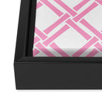 Classic Bamboo Trellis Pattern 291 Pink Framed Canvas Print Gallery Image 3