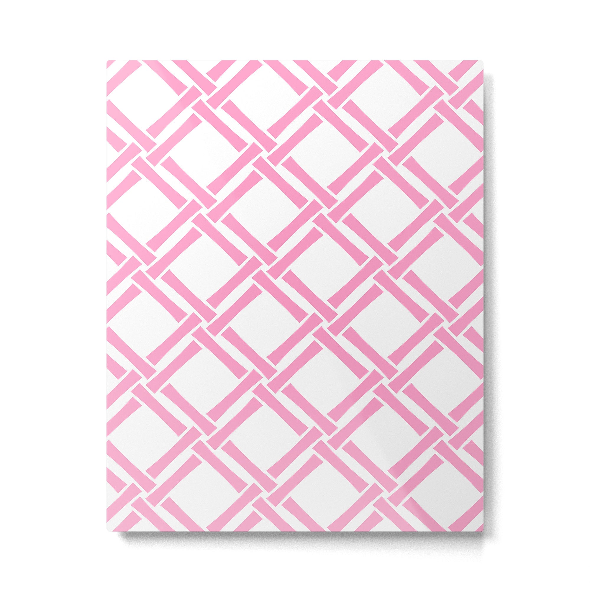 Classic Bamboo Trellis Pattern 291 Pink Metal Print Gallery Image 6