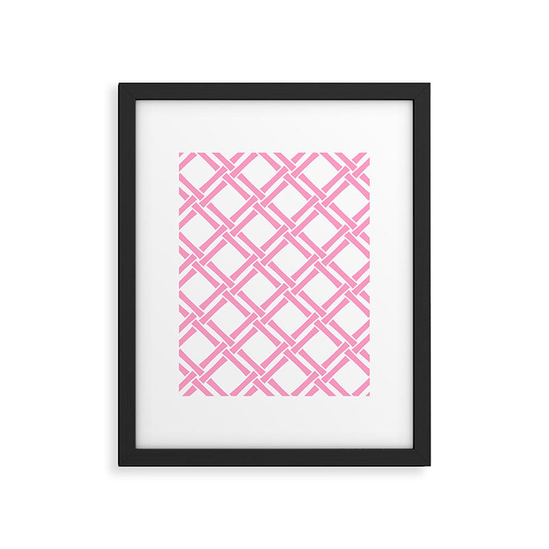 Classic Bamboo Trellis Pattern 291 Pink Framed Art Print Gallery Image 6