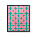 Colorful Mid Century Modern Star Pattern 950 Pink and Turquoise Framed Canvas Print Gallery Image 8