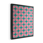 Colorful Mid Century Modern Star Pattern 950 Pink and Turquoise Framed Canvas Print Gallery Image 2