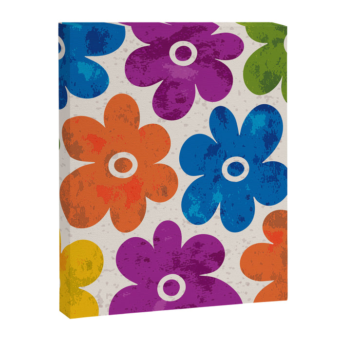 Colorful Retro Floral Pattern Canvas Print Gallery Image 1
