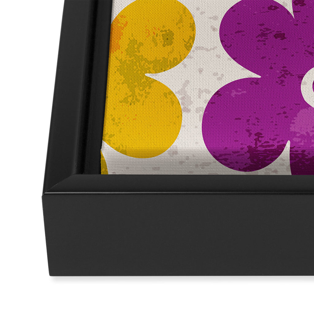 Colorful Retro Floral Pattern Framed Canvas Print Gallery Image 3
