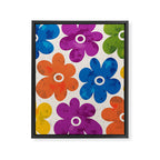 Colorful Retro Floral Pattern Framed Canvas Print Gallery Image 8