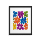 Colorful Retro Floral Pattern Framed Art Print Gallery Image 6