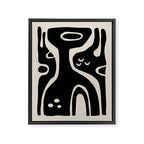 Abstract Art Black and Linen White Framed Canvas Print Gallery Image 3