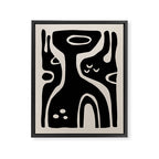 Abstract Art Black and Linen White Framed Canvas Print Gallery Image 8