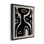 Abstract Art Black and Linen White Framed Canvas Print Gallery Image 2