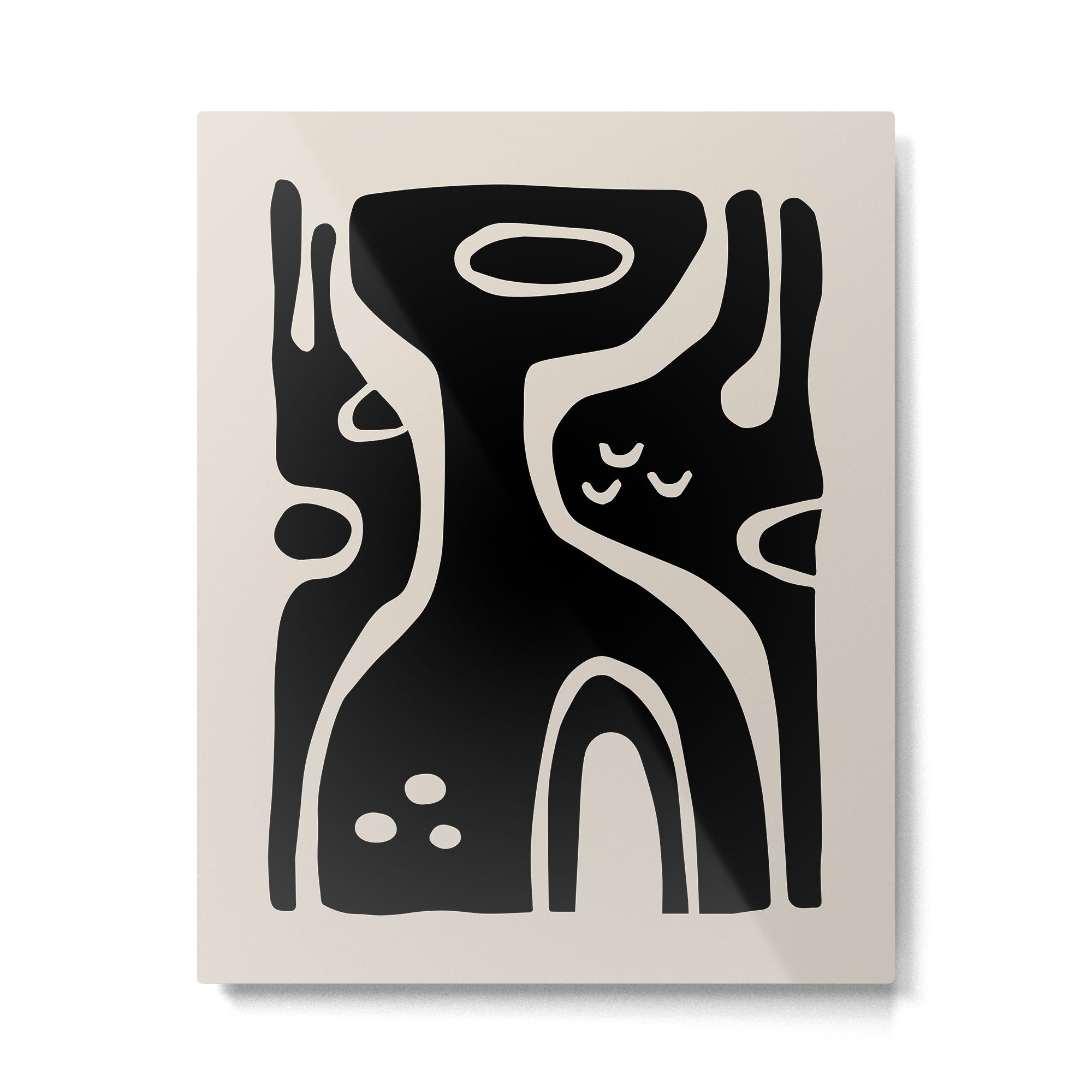 Abstract Art Black and Linen White Metal Print Gallery Image 6
