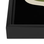 Abstract Geometric Rings 234 Black Olive Green and Beige Framed Canvas Print Gallery Image 3