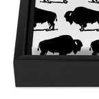 Buffalo Bison Pattern 267 Black and White Framed Canvas Print Gallery Image 3