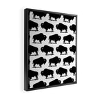 Buffalo Bison Pattern 267 Black and White Framed Canvas Print Gallery Image 2