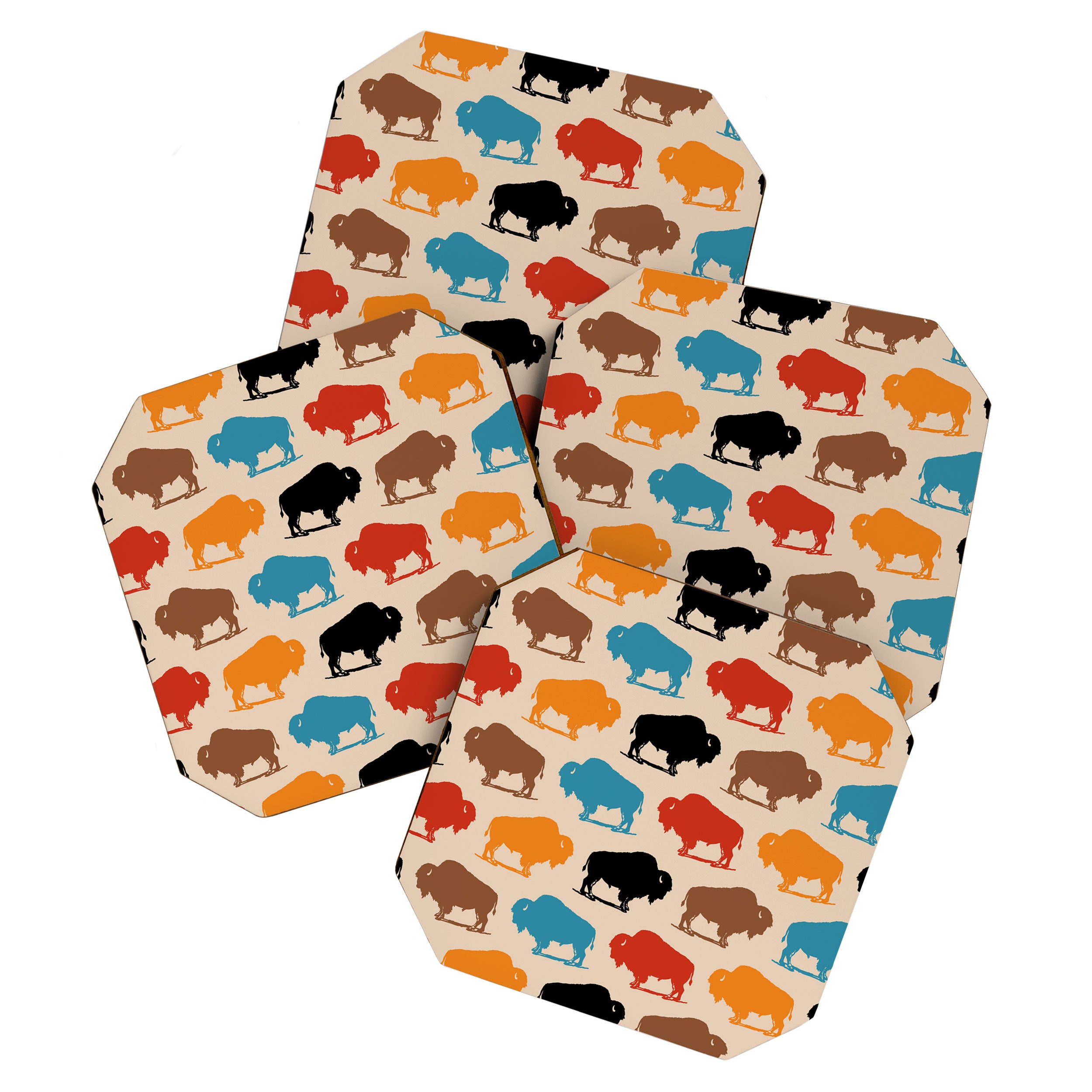 Buffalo Bison Pattern 278 Coaster Gallery Image 1