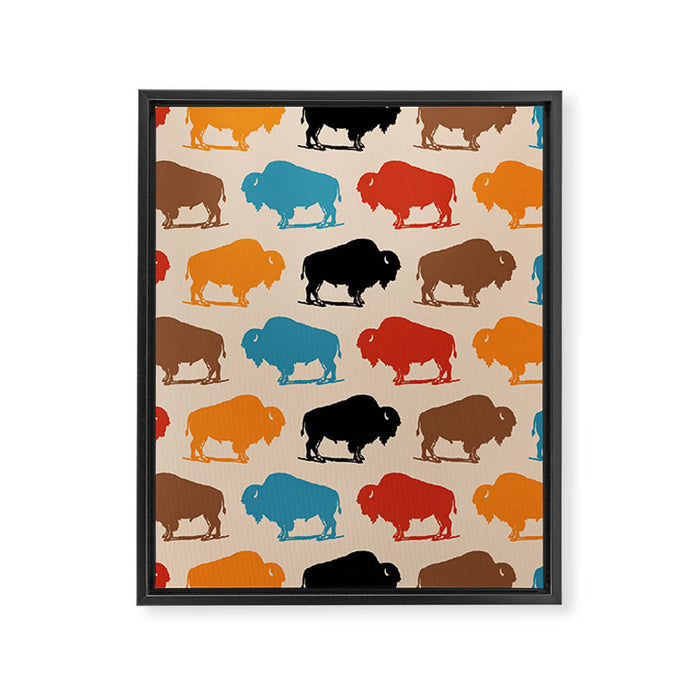 Buffalo Bison Pattern 278 Framed Canvas Print Gallery Image 1