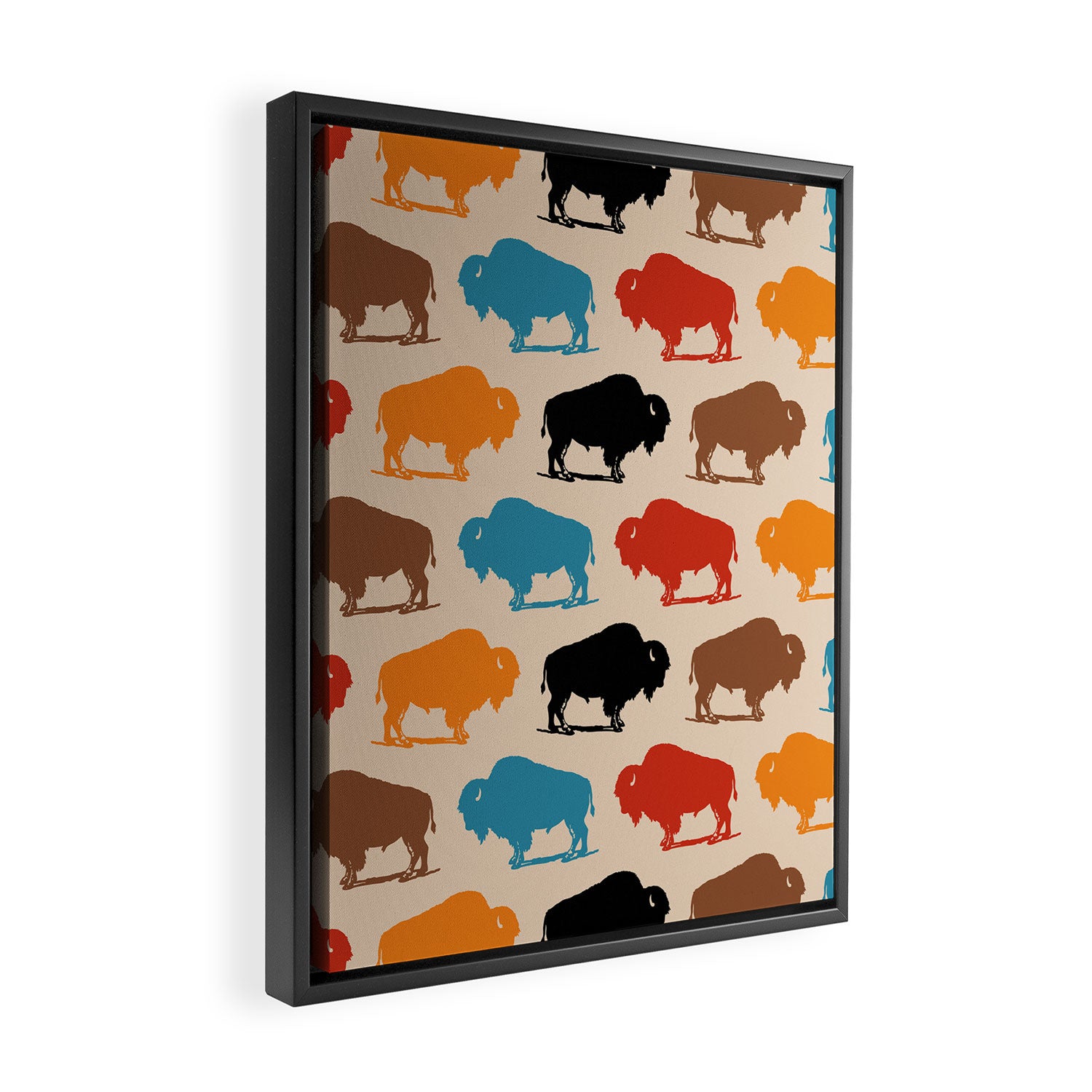 Buffalo Bison Pattern 278 Framed Canvas Print Gallery Image 2