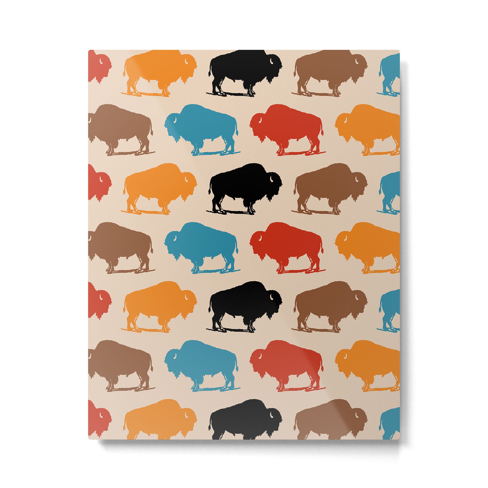 Buffalo Bison Pattern 278 Metal Print Gallery Image 6