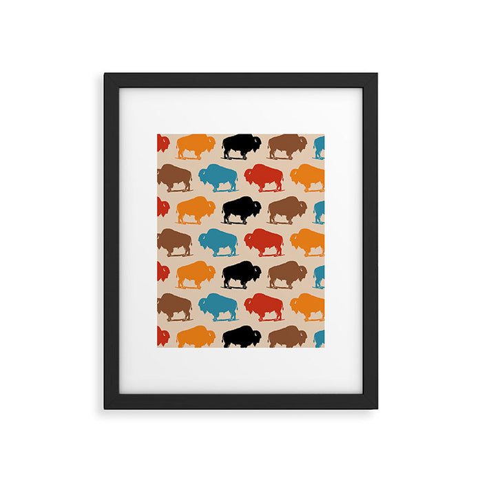 Buffalo Bison Pattern 278 Framed Art Print Gallery Image 1