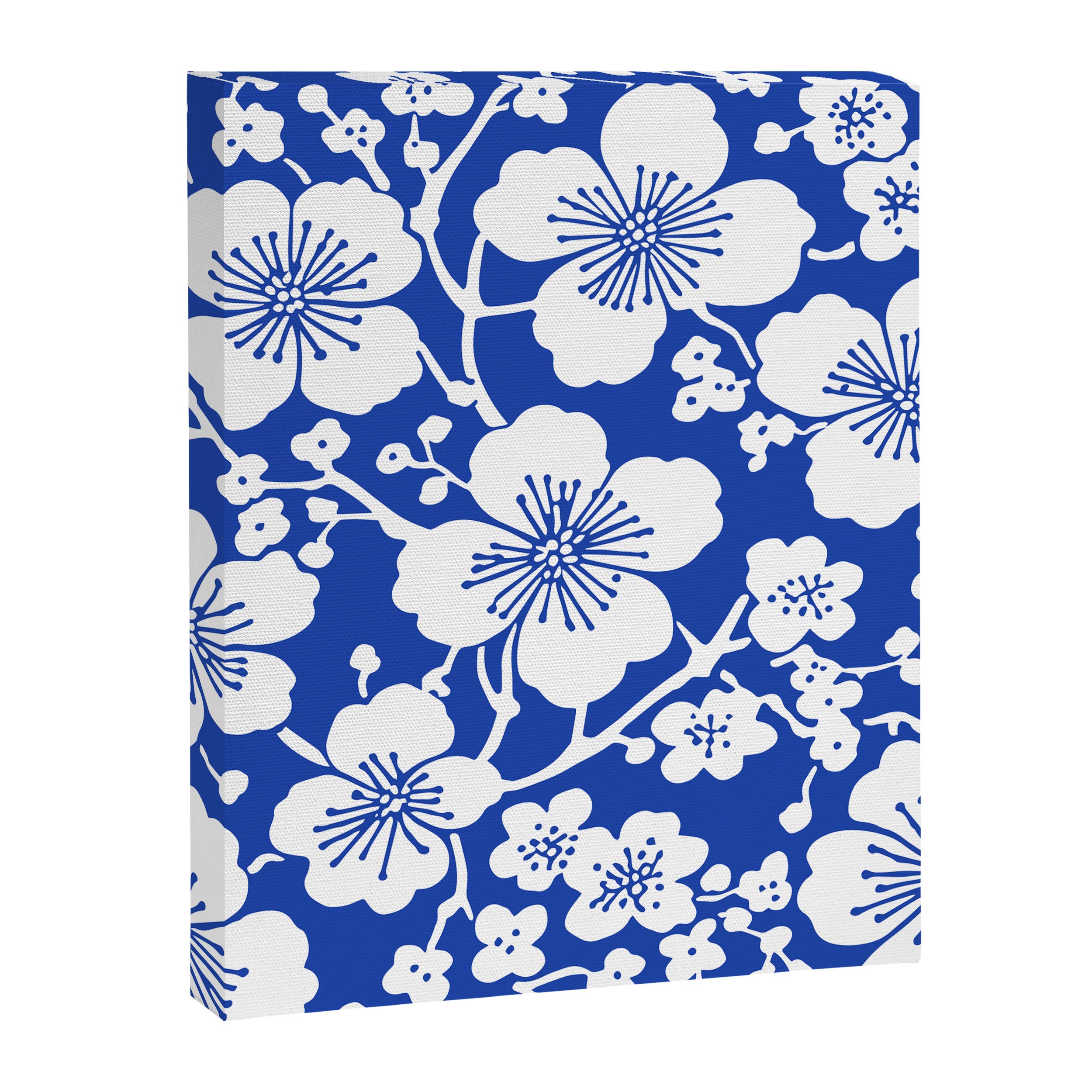 Cherry Blossoms Pattern Blue Canvas Print Gallery Image 8