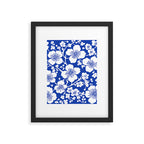 Cherry Blossoms Pattern Blue Framed Art Print Gallery Image 6