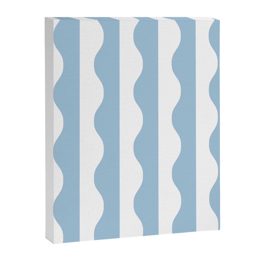 Classic Wavy Stripe Pattern 855 Light Blue Canvas Print Gallery Image 8